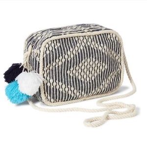 Old Navy Woven Cross-Body Pom-Pom Bag